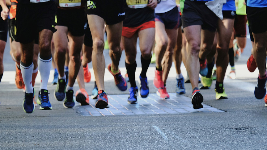 Runners running